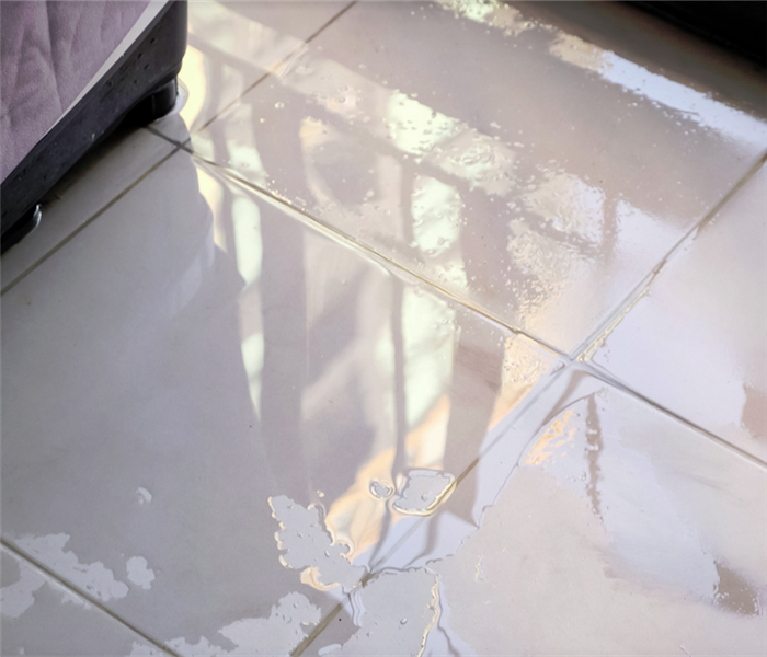 water covering the floor of a room